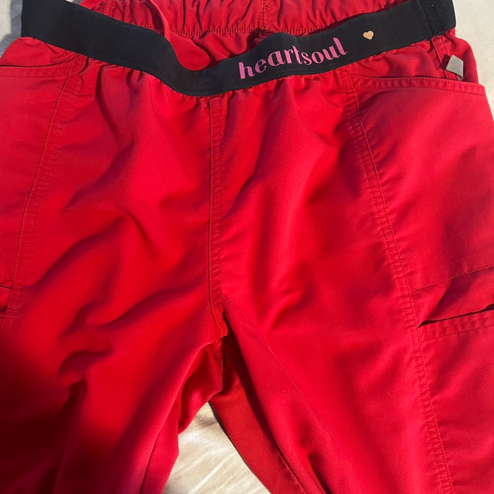 Red scrub pants